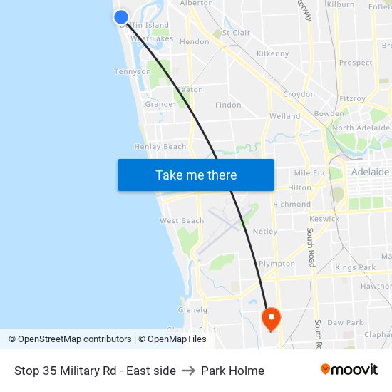 Stop 35 Military Rd - East side to Park Holme map