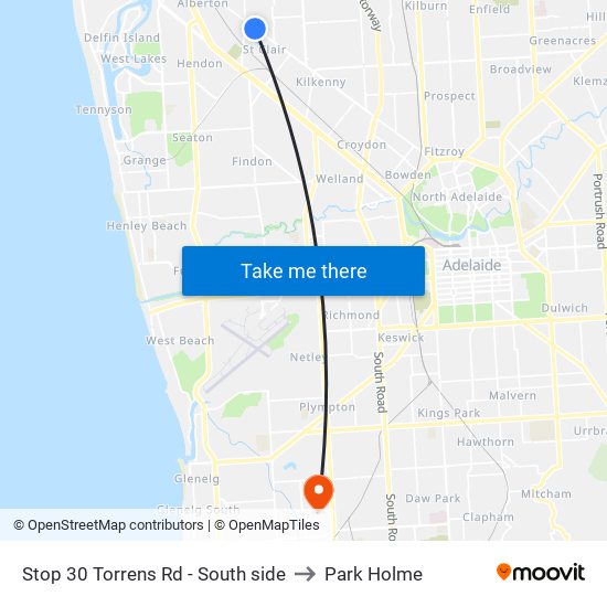 Stop 30 Torrens Rd - South side to Park Holme map