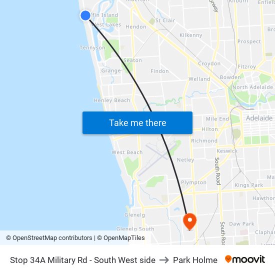 Stop 34A Military Rd - South West side to Park Holme map