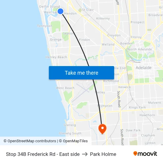 Stop 34B Frederick Rd - East side to Park Holme map