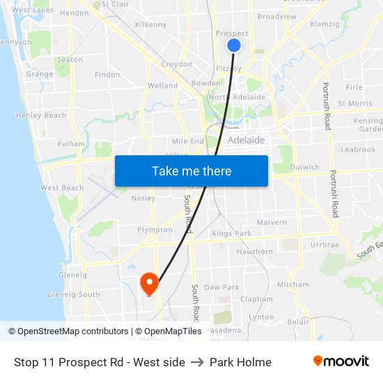 Stop 11 Prospect Rd - West side to Park Holme map