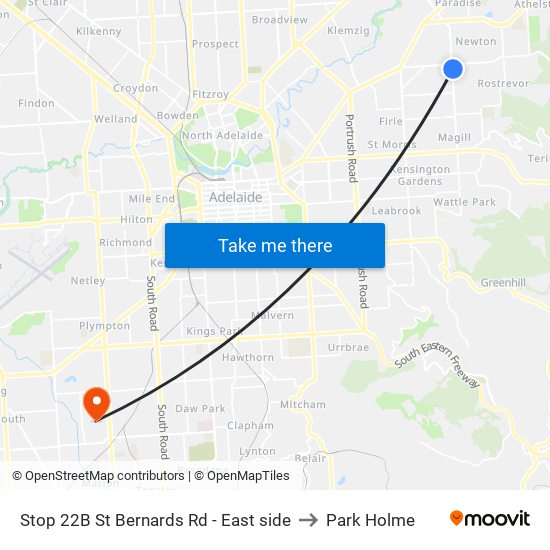 Stop 22B St Bernards Rd - East side to Park Holme map