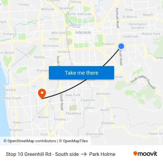 Stop 10 Greenhill Rd - South side to Park Holme map