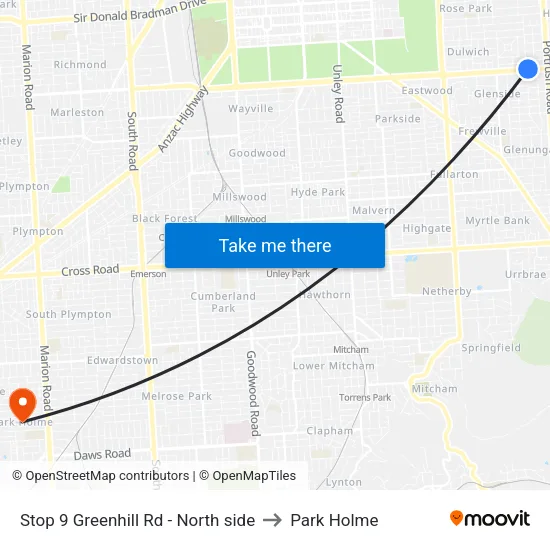 Stop 9 Greenhill Rd - North side to Park Holme map