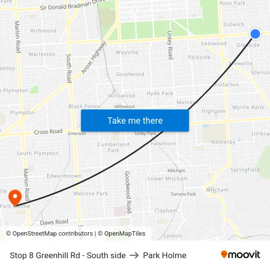 Stop 8 Greenhill Rd - South side to Park Holme map