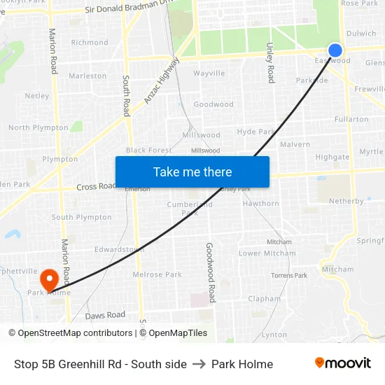 Stop 5B Greenhill Rd - South side to Park Holme map