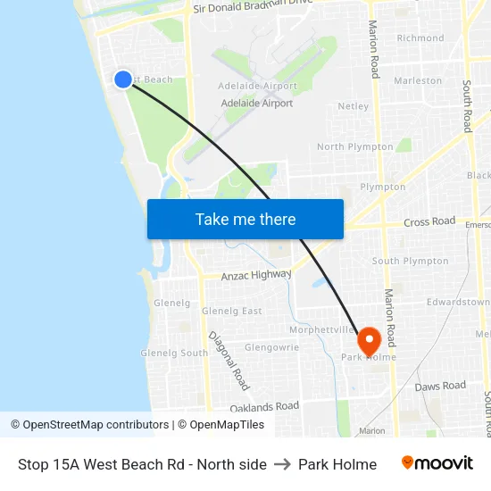 Stop 15A West Beach Rd - North side to Park Holme map