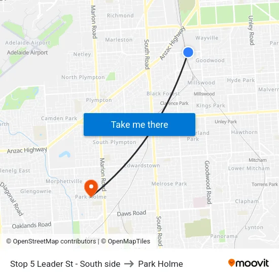 Stop 5 Leader St - South side to Park Holme map