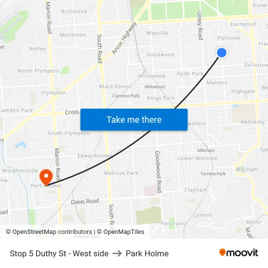 Stop 5 Duthy St - West side to Park Holme map