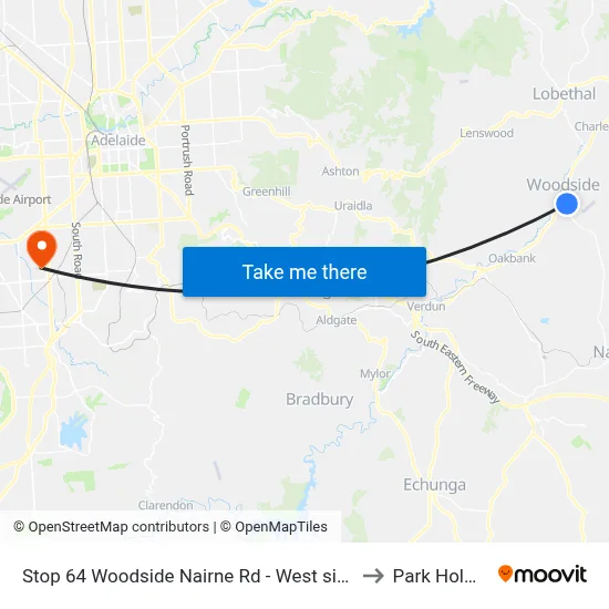 Stop 64 Woodside Nairne Rd - West side to Park Holme map