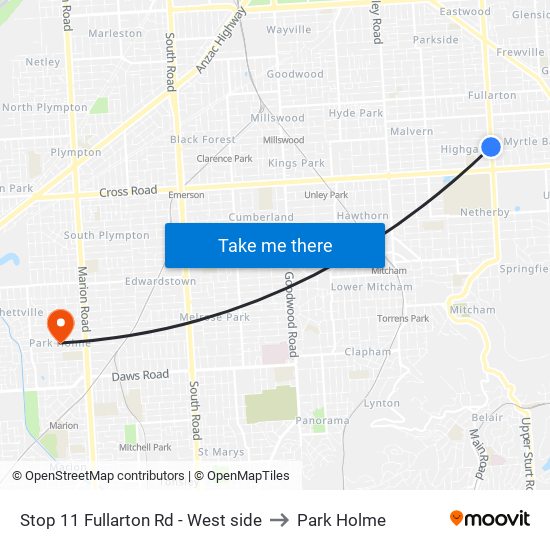 Stop 11 Fullarton Rd - West side to Park Holme map