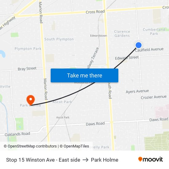 Stop 15 Winston Ave - East side to Park Holme map