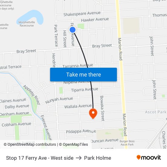 Stop 17 Ferry Ave - West side to Park Holme map