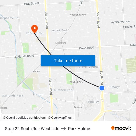 Stop 22 South Rd - West side to Park Holme map