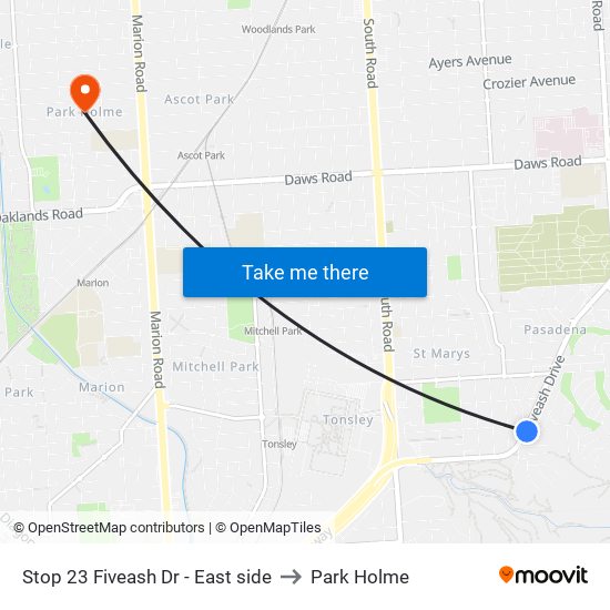 Stop 23 Fiveash Dr - East side to Park Holme map