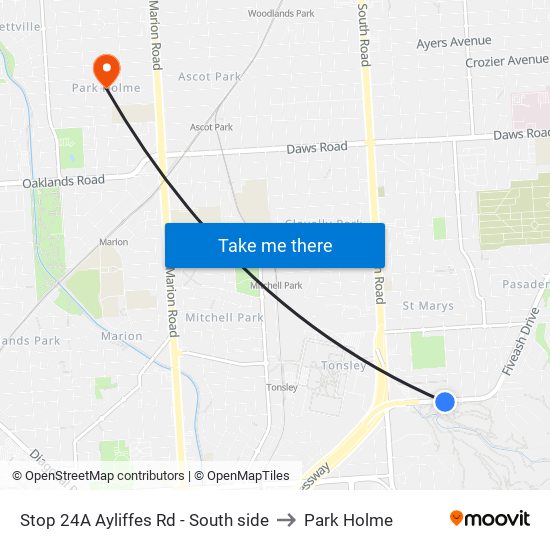 Stop 24A Ayliffes Rd - South side to Park Holme map