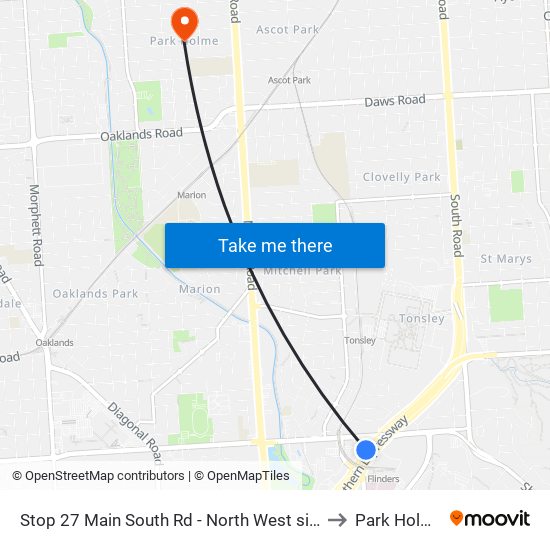 Stop 27 Main South Rd - North West side to Park Holme map