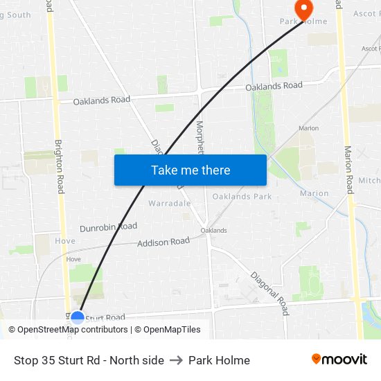 Stop 35 Sturt Rd - North side to Park Holme map