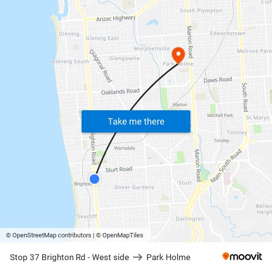 Stop 37 Brighton Rd - West side to Park Holme map