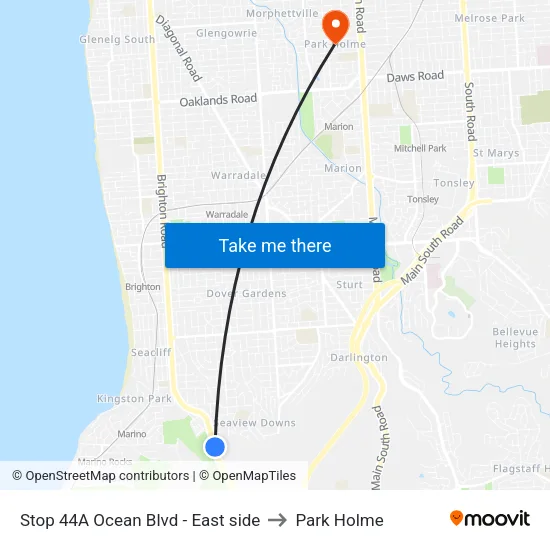 Stop 44A Ocean Blvd - East side to Park Holme map