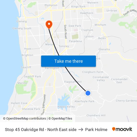 Stop 45 Oakridge Rd - North East side to Park Holme map