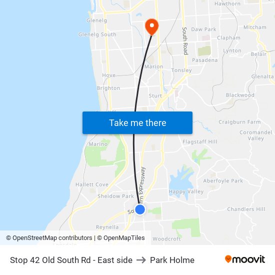 Stop 42 Old South Rd - East side to Park Holme map