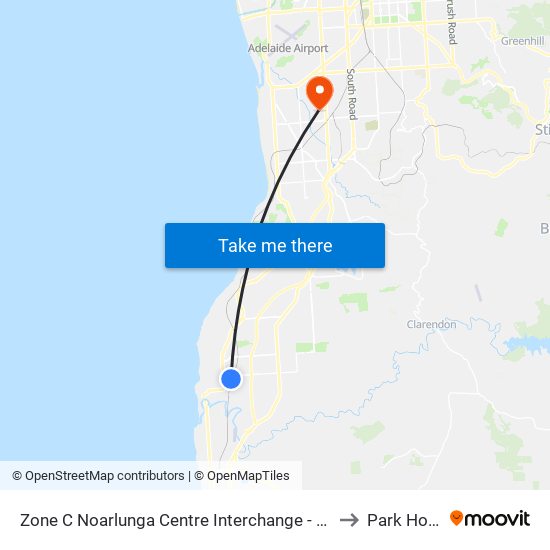 Zone C Noarlunga Centre Interchange - West side to Park Holme map