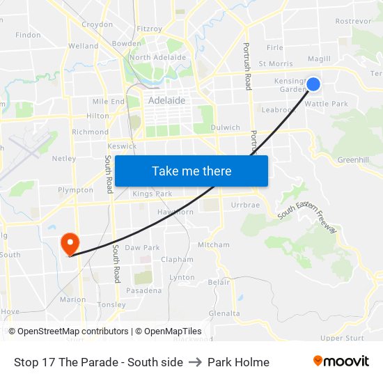 Stop 17 The Parade - South side to Park Holme map