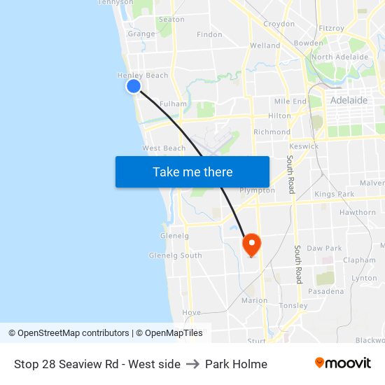 Stop 28 Seaview Rd - West side to Park Holme map