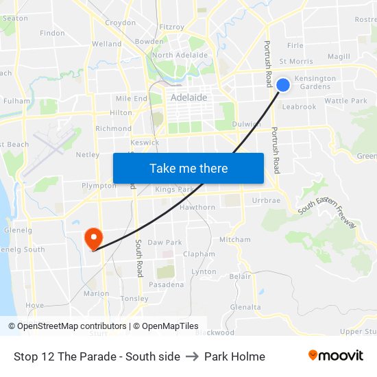 Stop 12 The Parade - South side to Park Holme map