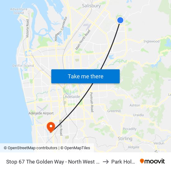 Stop 67 The Golden Way - North West side to Park Holme map