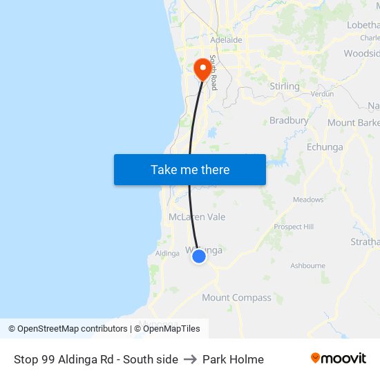 Stop 99 Aldinga Rd - South side to Park Holme map