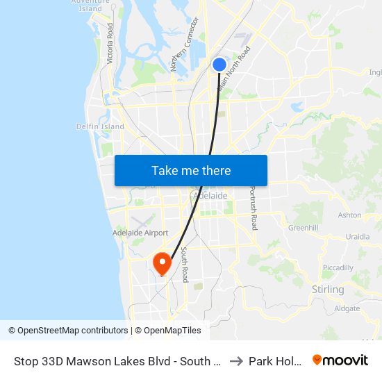 Stop 33D Mawson Lakes Blvd - South side to Park Holme map