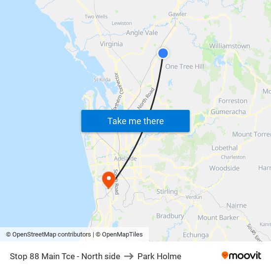 Stop 88 Main Tce - North side to Park Holme map