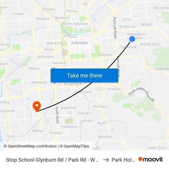 Stop School Glynburn Rd / Park Rd - West side to Park Holme map