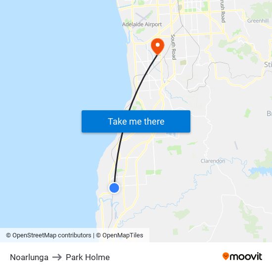 Noarlunga to Park Holme map