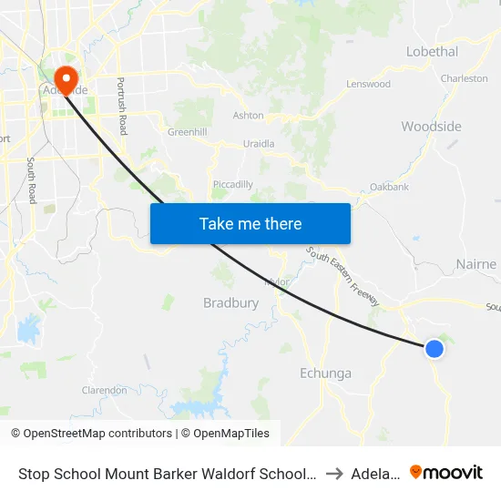 Stop School Mount Barker Waldorf School Sims Rd to Adelaide map