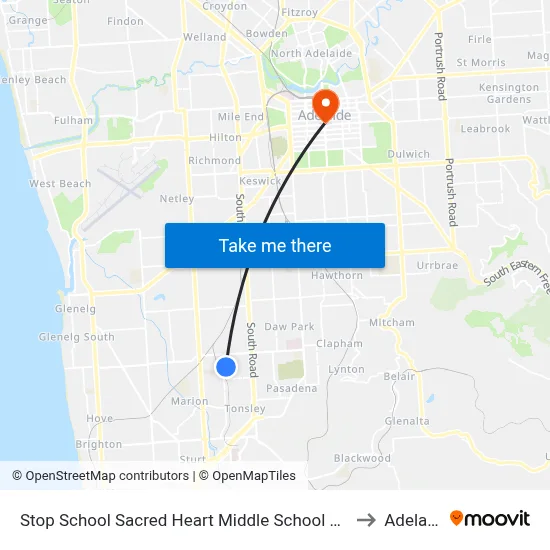 Stop School Sacred Heart Middle School Percy Av to Adelaide map