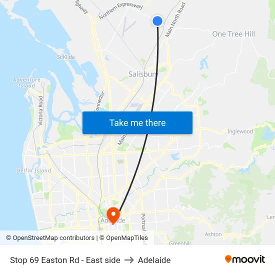 Stop 69 Easton Rd - East side to Adelaide map