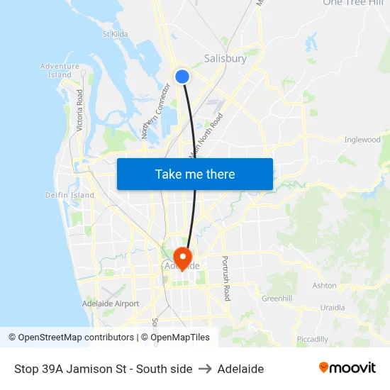 Stop 39A Jamison St - South side to Adelaide map
