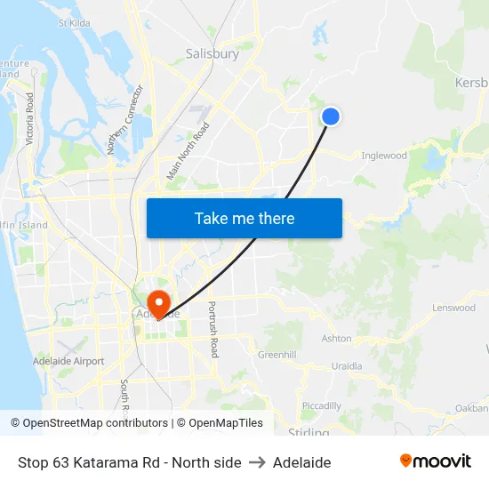 Stop 63 Katarama Rd - North side to Adelaide map
