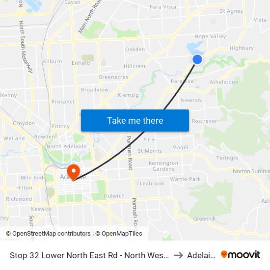 Stop 32 Lower North East Rd - North West side to Adelaide map