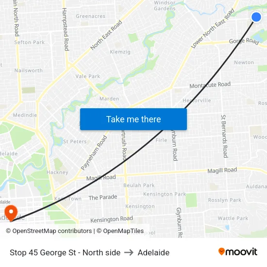 Stop 45 George St - North side to Adelaide map
