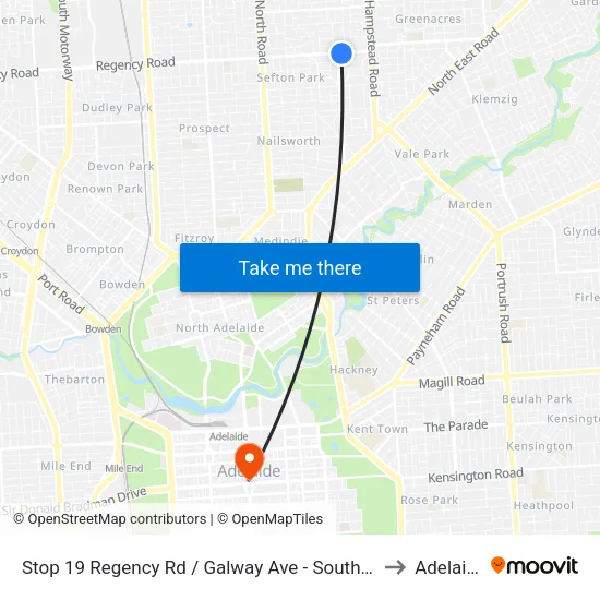 Stop 19 Regency Rd / Galway Ave - South side to Adelaide map