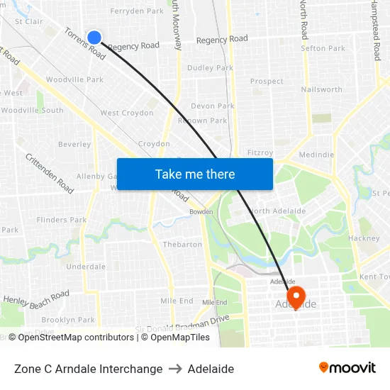 Zone C Arndale Interchange to Adelaide map