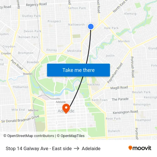 Stop 14 Galway Ave - East side to Adelaide map