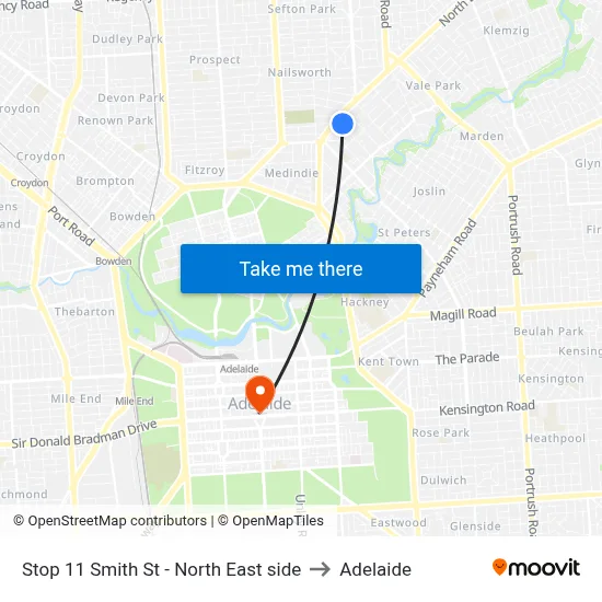 Stop 11 Smith St - North East side to Adelaide map
