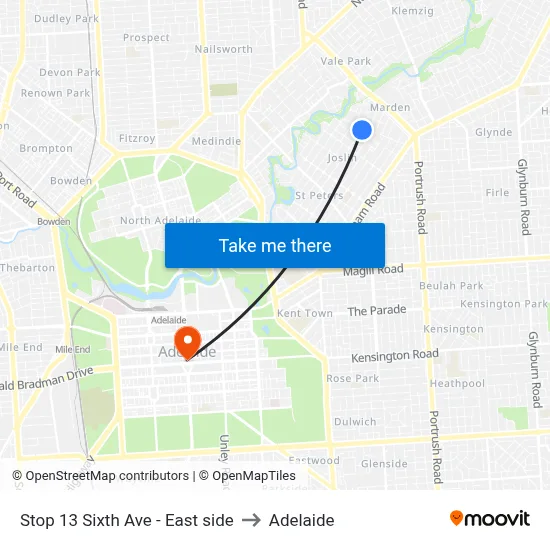 Stop 13 Sixth Ave - East side to Adelaide map