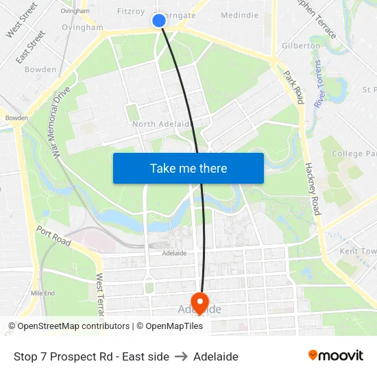 Stop 7 Prospect Rd - East side to Adelaide map