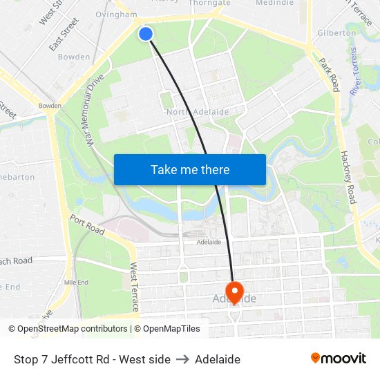 Stop 7 Jeffcott Rd - West side to Adelaide map